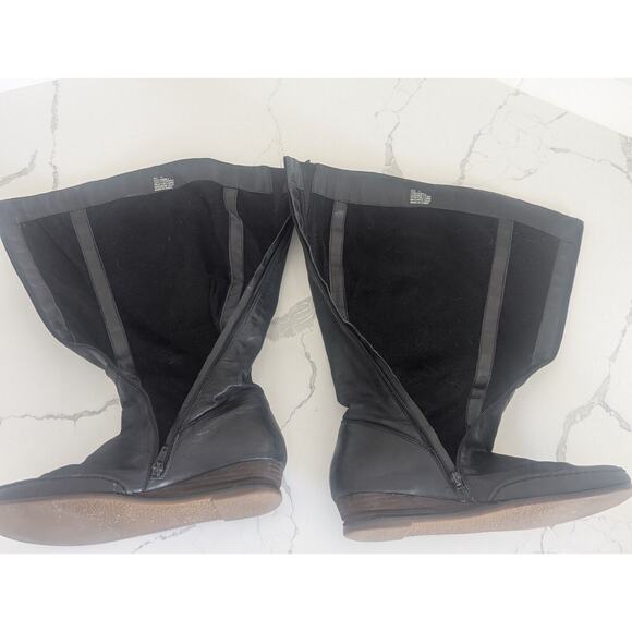 Miz Mooz Wedge Heel High Boot Black Leather, Victorian Steampunk Style Size 11 - Picture 15 of 16